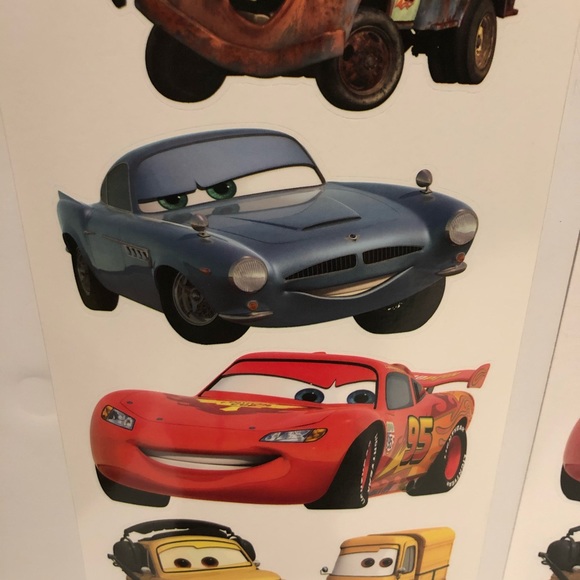 Disney Pixar Cars Peel & Stick Wall Art Stickers 24 Decals Lot 4 Sheets Vinyl - Picture 7 of 11